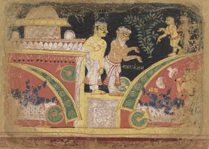 Krishna che Rovescia il Carro, anonimo, c. 1520-30 da Unbekannt Unbekannt